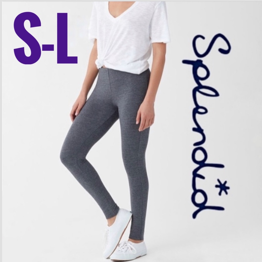 SIZE LARGE Splendid gray french terry elastic waist waistband leggings long pant